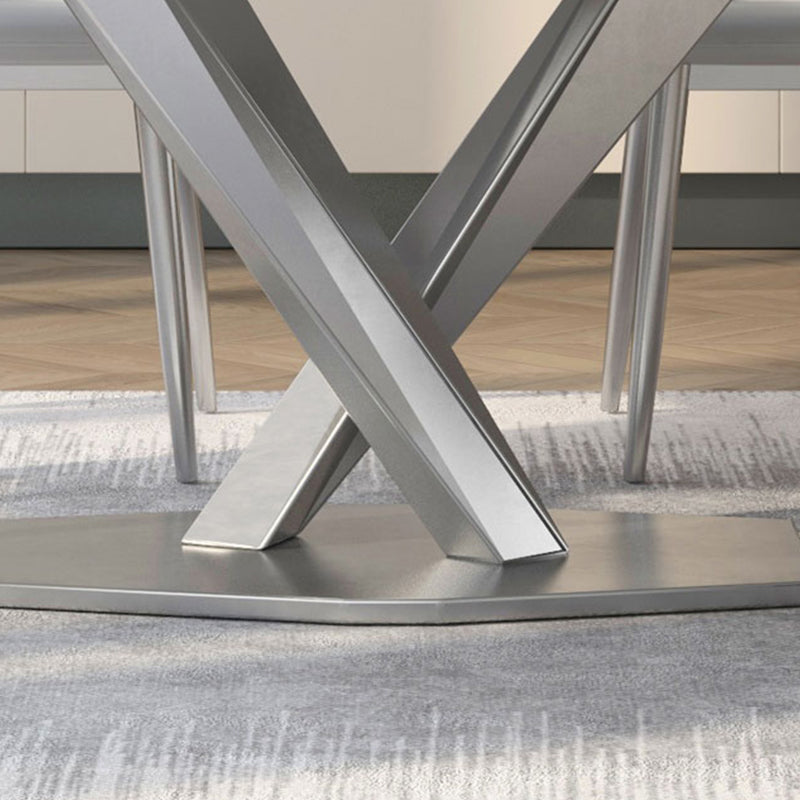 Sintered Stone Home Dining Table Modern Pedestal Base Dining Room Table