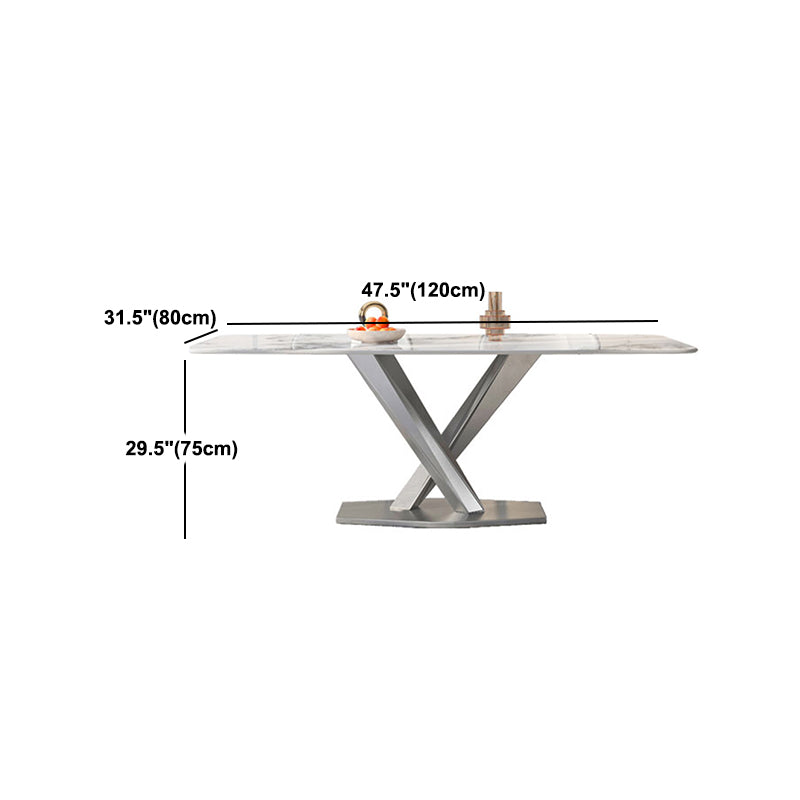 Sintered Stone Home Dining Table Modern Pedestal Base Dining Room Table
