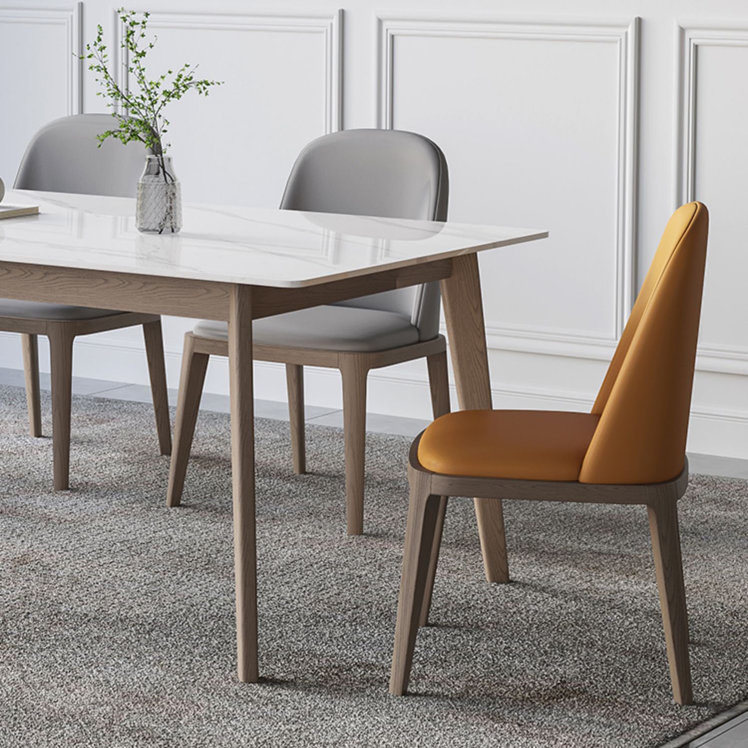 Medieval Modern Sintered Stone Top Table for Restaurant Rectangle Table with 4 Legs