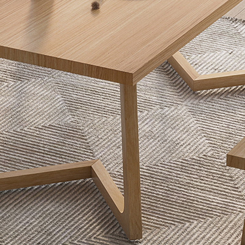 Natural Dining Table Contemporary Style Solid Wood Rectangle Dinner Table