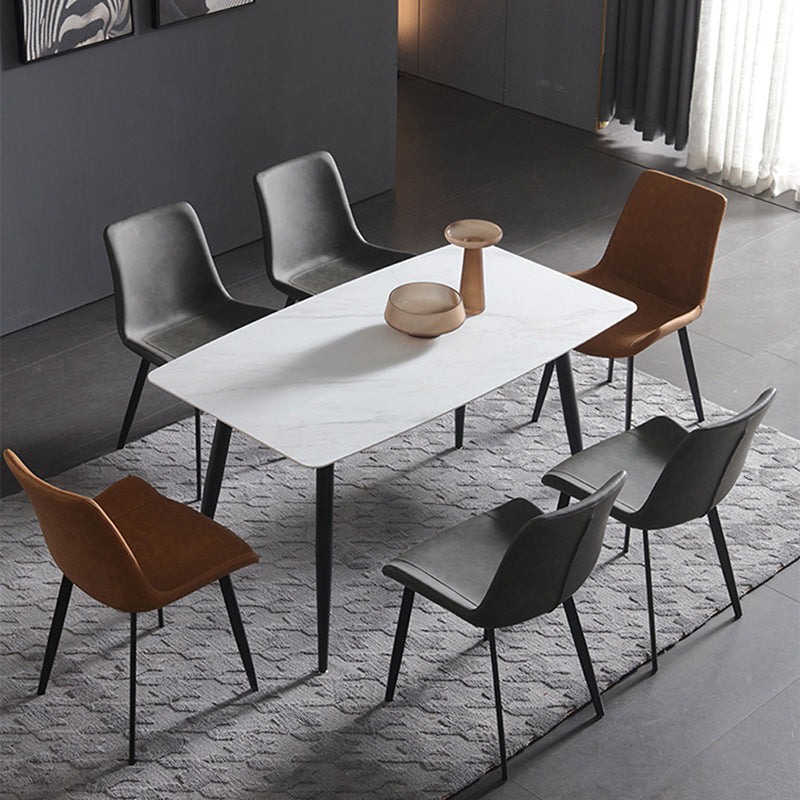 Rectangle Modern Stone Table Standard Height Dining Table with 4 Legs