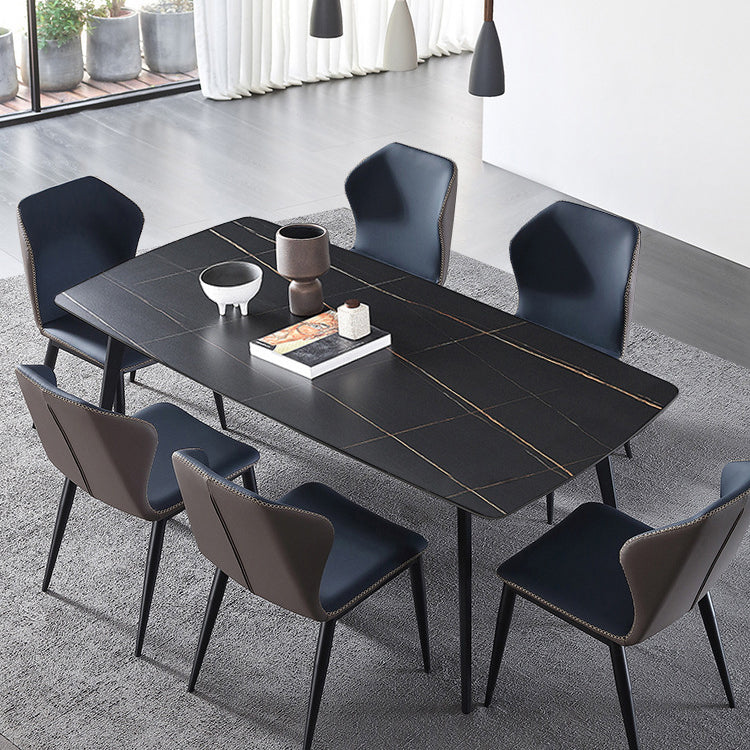 Rectangle Modern Stone Table Standard Height Dining Table with 4 Legs