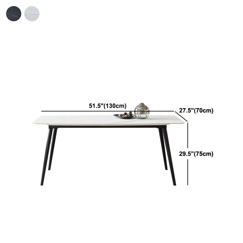 Rectangle Modern Stone Table Standard Height Dining Table with 4 Legs