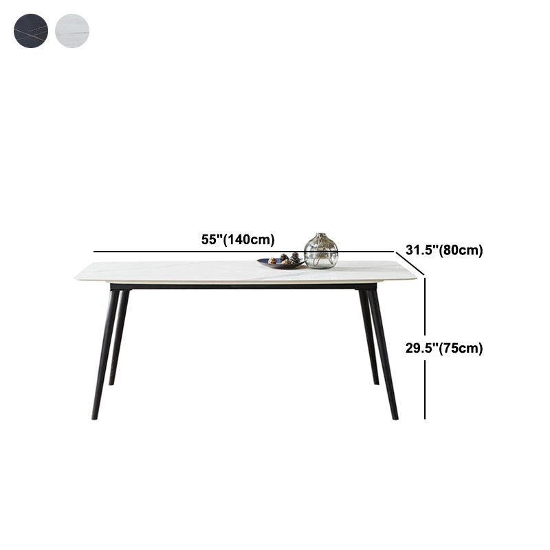 Rectangle Modern Stone Table Standard Height Dining Table with 4 Legs
