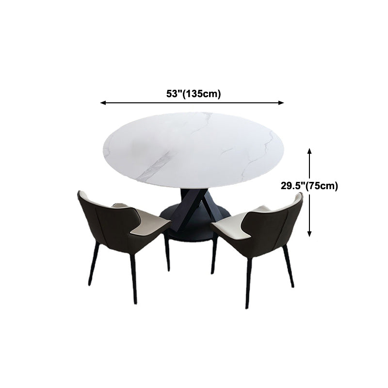 Modern White Marble Counter Table Round Dining Table for Kitchen
