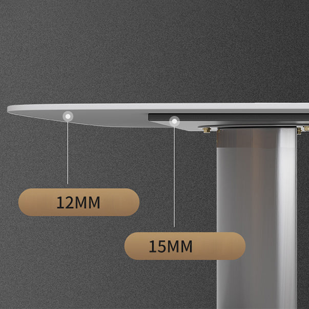 Modern Style Dining Table Sintered Stone Rectangle Table with Stainless Steel Base