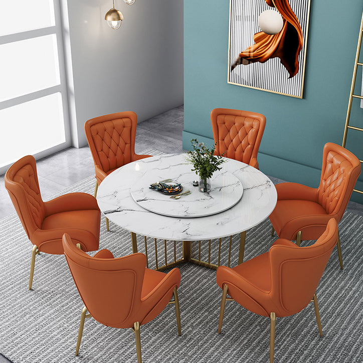 Modern Stone Dining Table Round White Dining Table for Kitchen