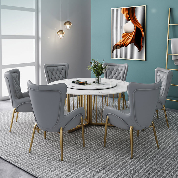 Modern Stone Dining Table Round White Dining Table for Kitchen