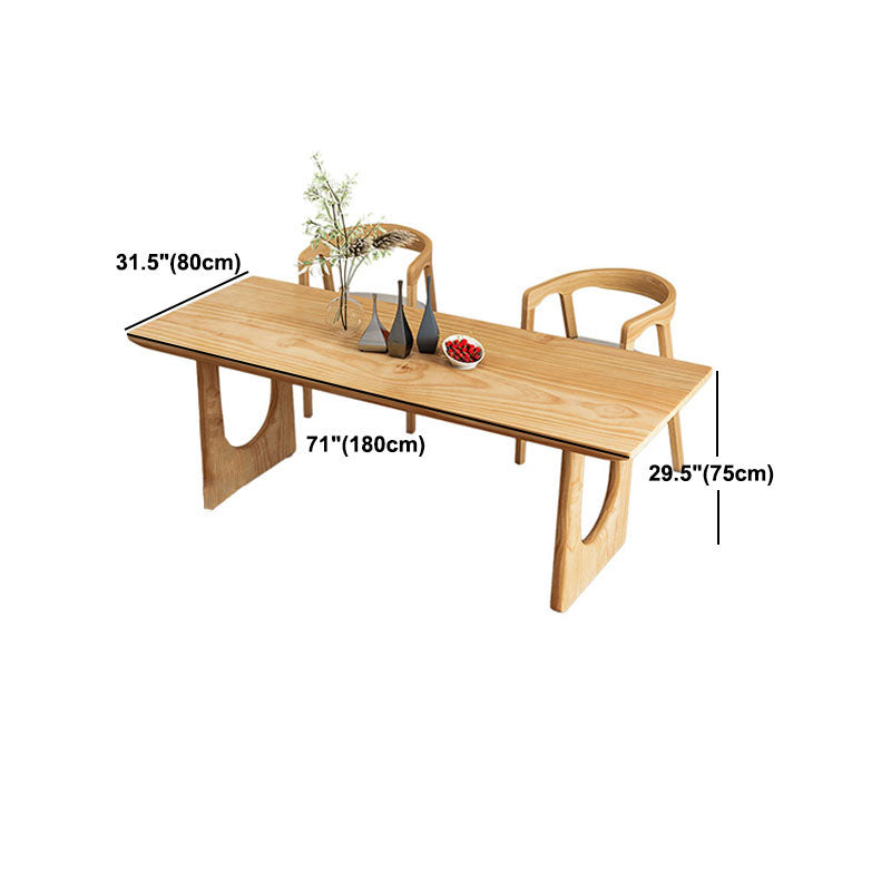 Modern Pine Solid Wood Dinette Table Rectangle Natural Base Dinner Room Kitchen Table