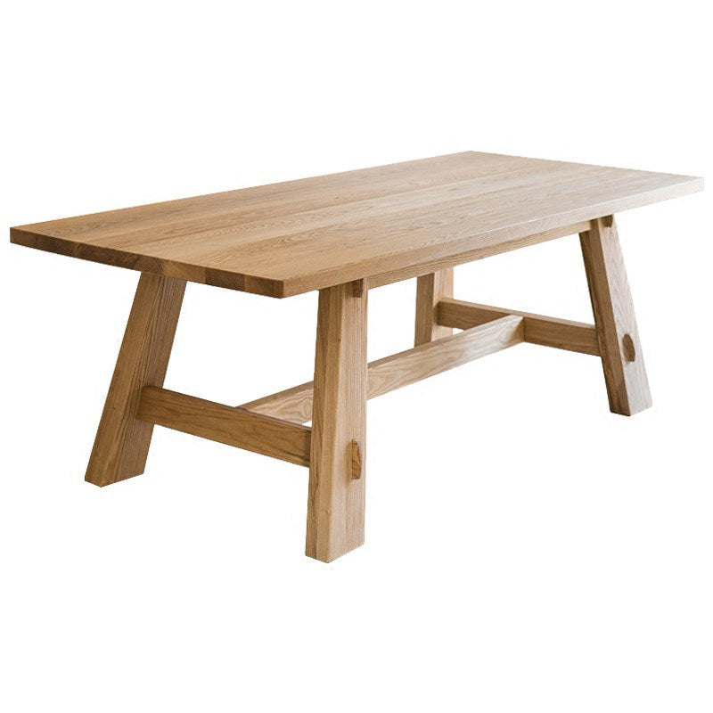 Natural Simplicity Rectangle Dining Table Pine Solid Wood Trestle Base Table