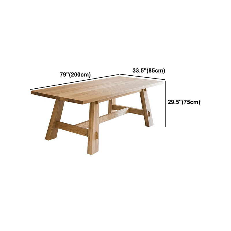 Natural Simplicity Rectangle Dining Table Pine Solid Wood Trestle Base Table