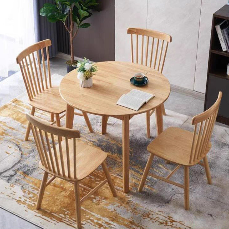 Modern Brown in Pine Dinning Table Round Dining Table for Kitchen