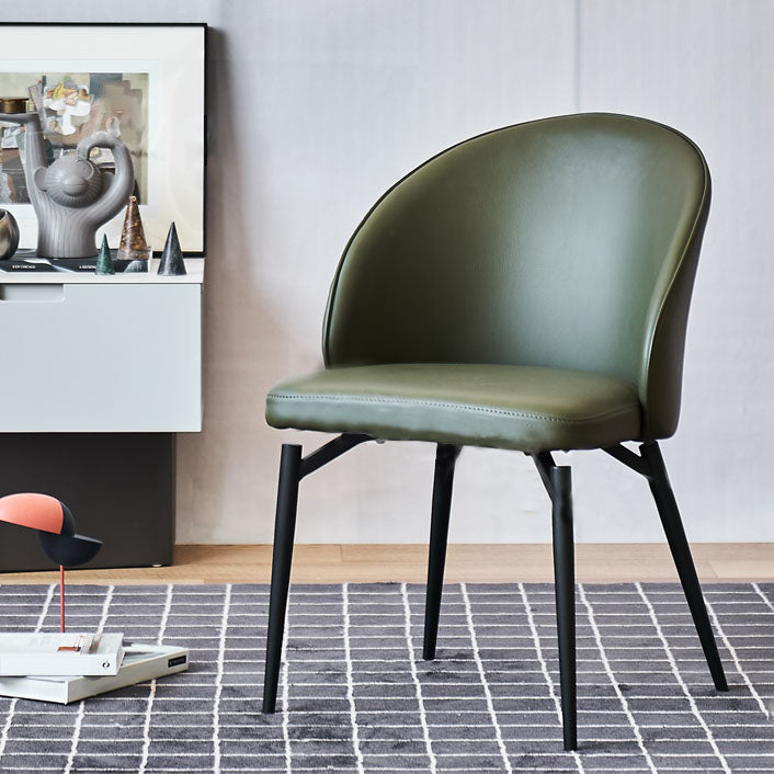 Contemporary Chair Dining Armless Side Chairs with Metal Legs for Kitchen