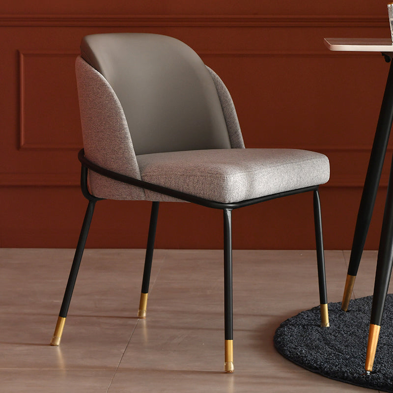 Nordic Style Upholstered Armless Dining Chairs Solid Back Chair