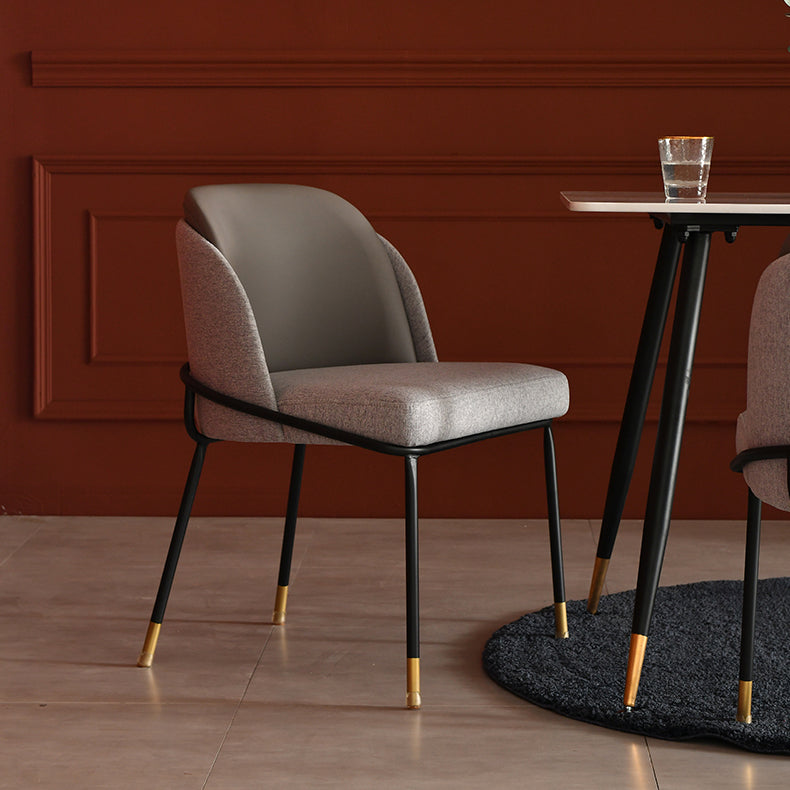 Nordic Style Upholstered Armless Dining Chairs Solid Back Chair