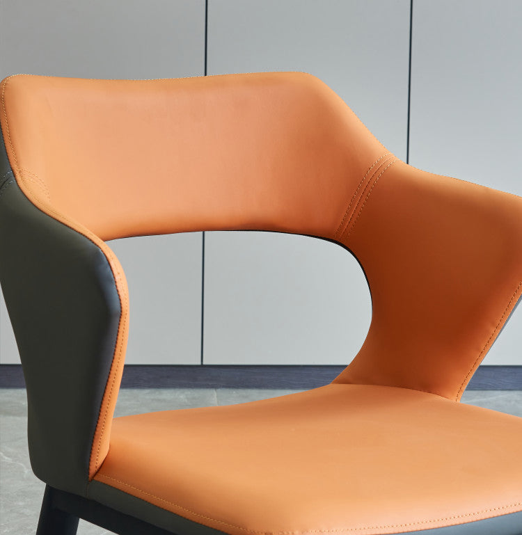 Contemporary Style Kitchen Chairs Dining Arm Open Back Side Chair with Metal Legs