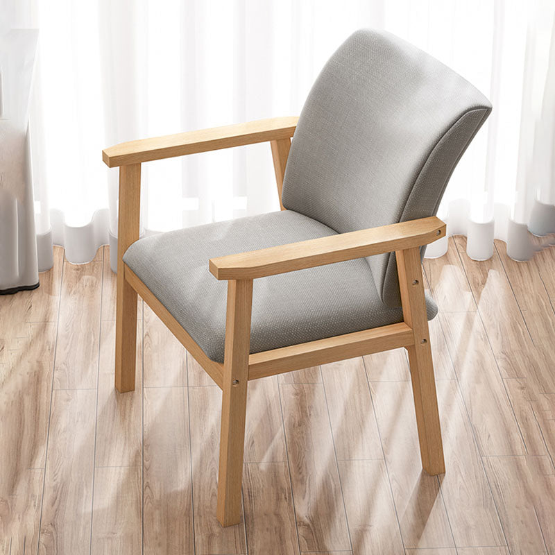 Contemporary Style Kitchen Chairs Dining Arm Side Chair with Wooden Legs