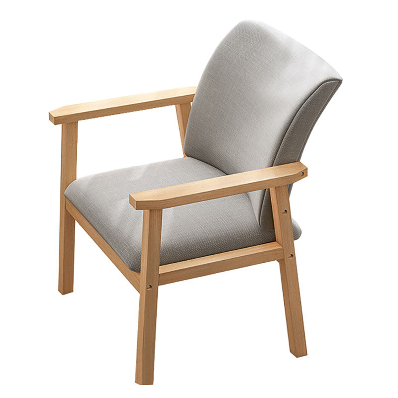 Contemporary Style Kitchen Chairs Dining Arm Side Chair with Wooden Legs