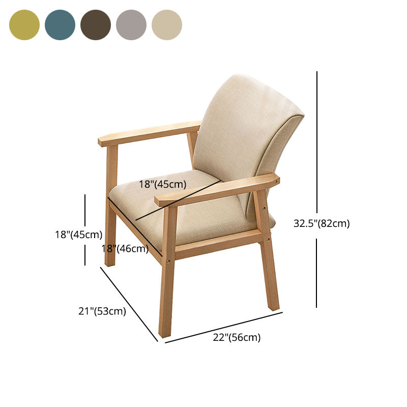 Contemporary Style Kitchen Chairs Dining Arm Side Chair with Wooden Legs