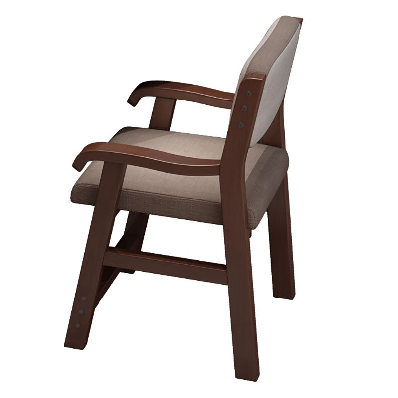 Contemporary Style Kitchen Chair Dining Arm Side Chair with Wooden Legs