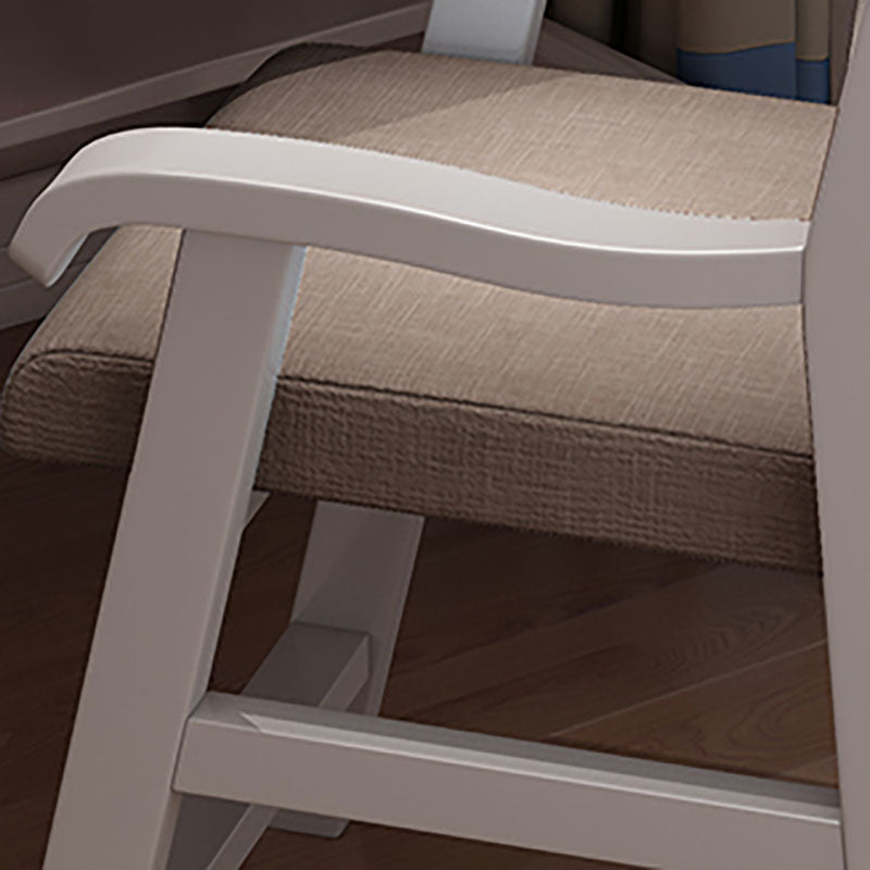 Contemporary Style Kitchen Chair Dining Arm Side Chair with Wooden Legs