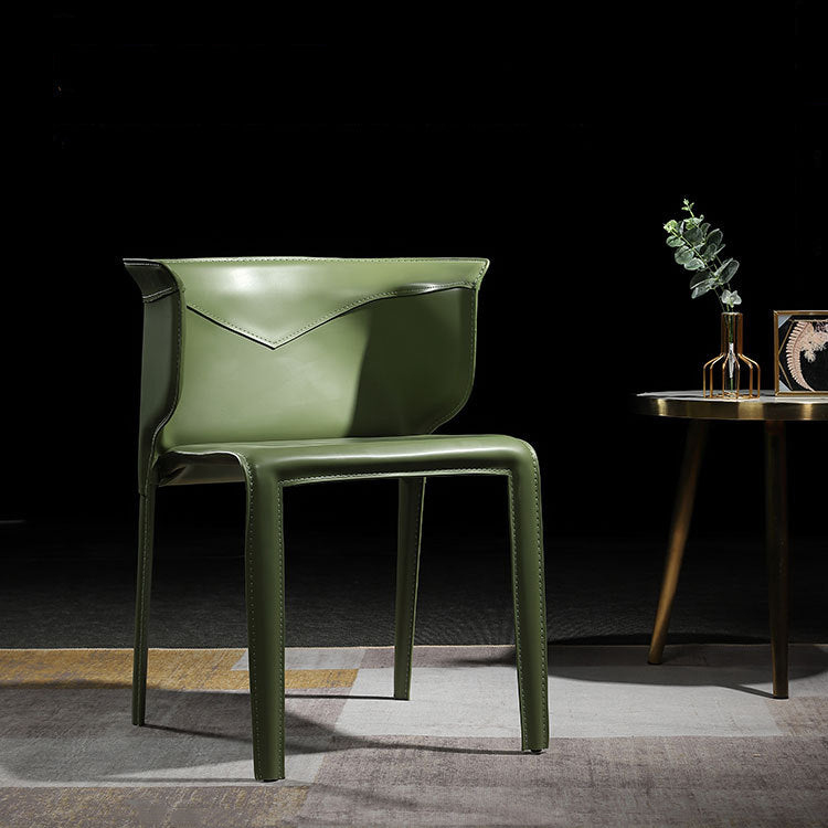 Contemporary Leather Dining Chair Arm Wingback Side Chair for Home Use