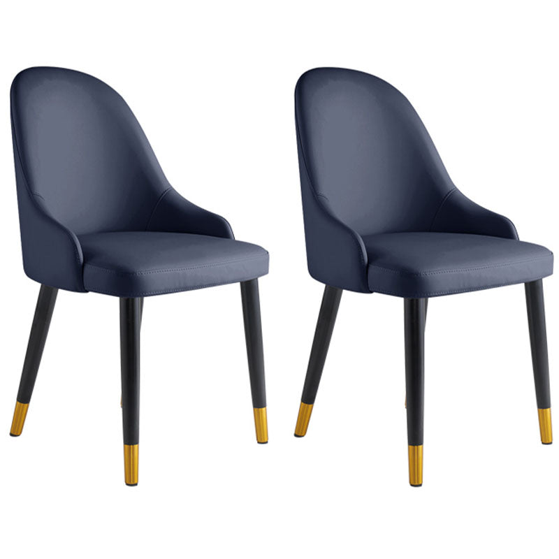 Glam Wood Dining Armless Chair Faux Leather Dining Chairs for Restaurant Use