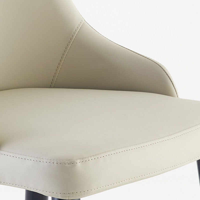 Glam Wood Dining Armless Chair Faux Leather Dining Chairs for Restaurant Use