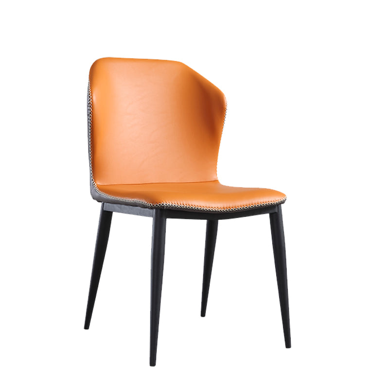 Industrial Wingback Armless Dining Chair Faux Leather Dining Chair for Kitchen