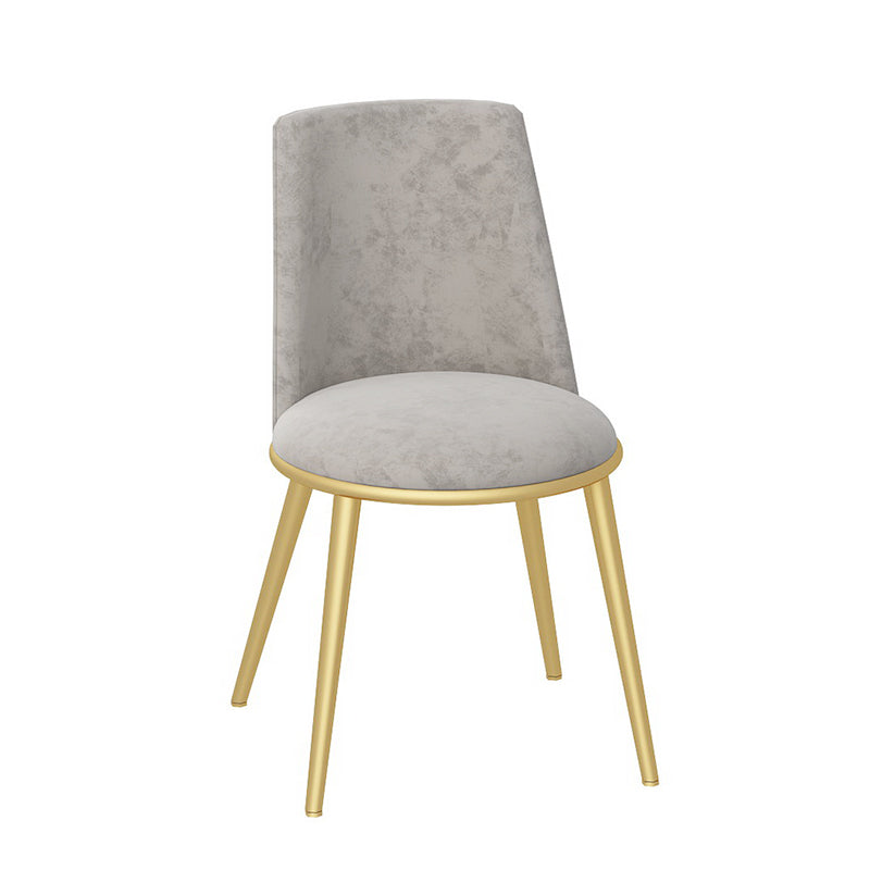 Glam Velvet Armless Dining Chairs Metal Dining Chair for Home Use