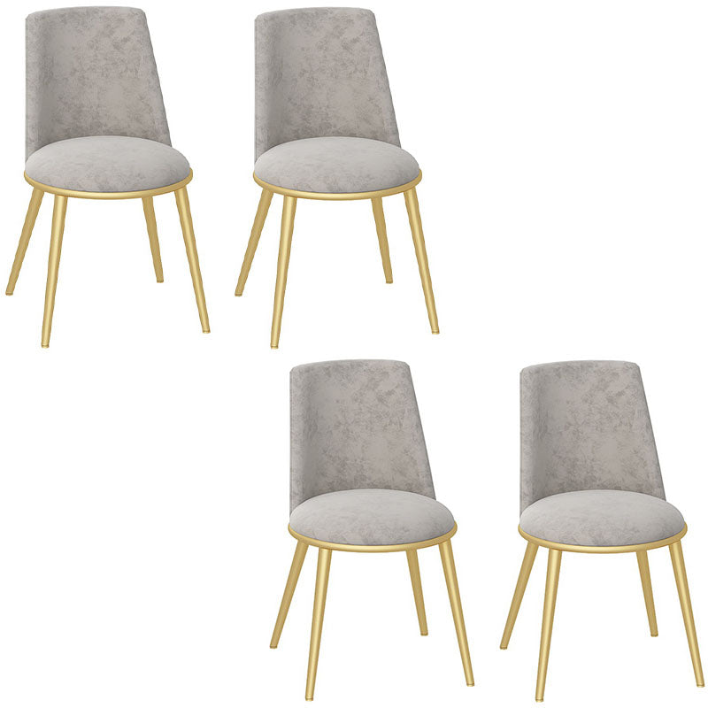 Glam Velvet Armless Dining Chairs Metal Dining Chair for Home Use