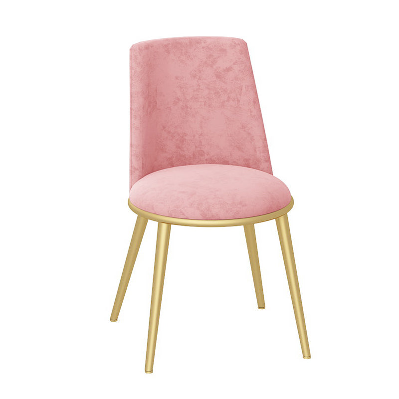 Glam Velvet Armless Dining Chairs Metal Dining Chair for Home Use