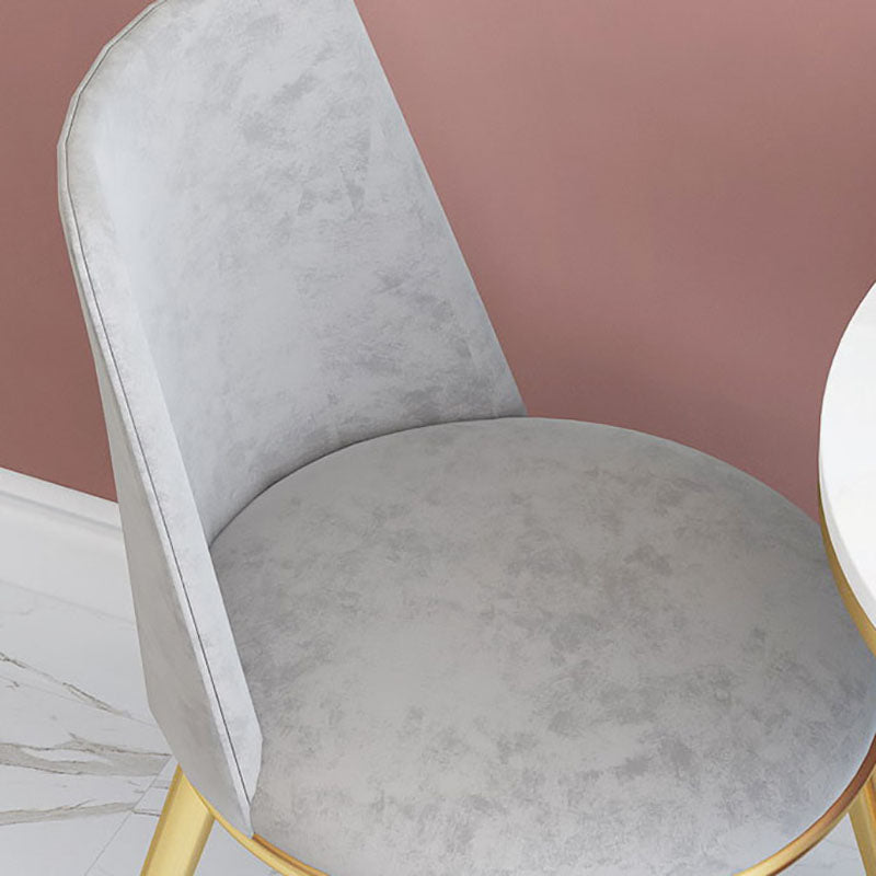 Glam Velvet Armless Dining Chairs Metal Dining Chair for Home Use