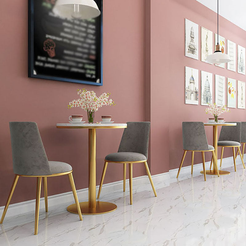 Glam Velvet Armless Dining Chairs Metal Dining Chair for Home Use