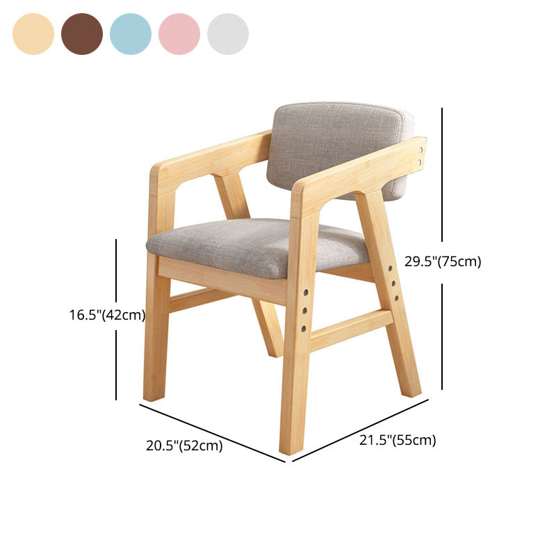Contemporary Kitchen Chairs Dining Arm Side Chair with Wooden Legs