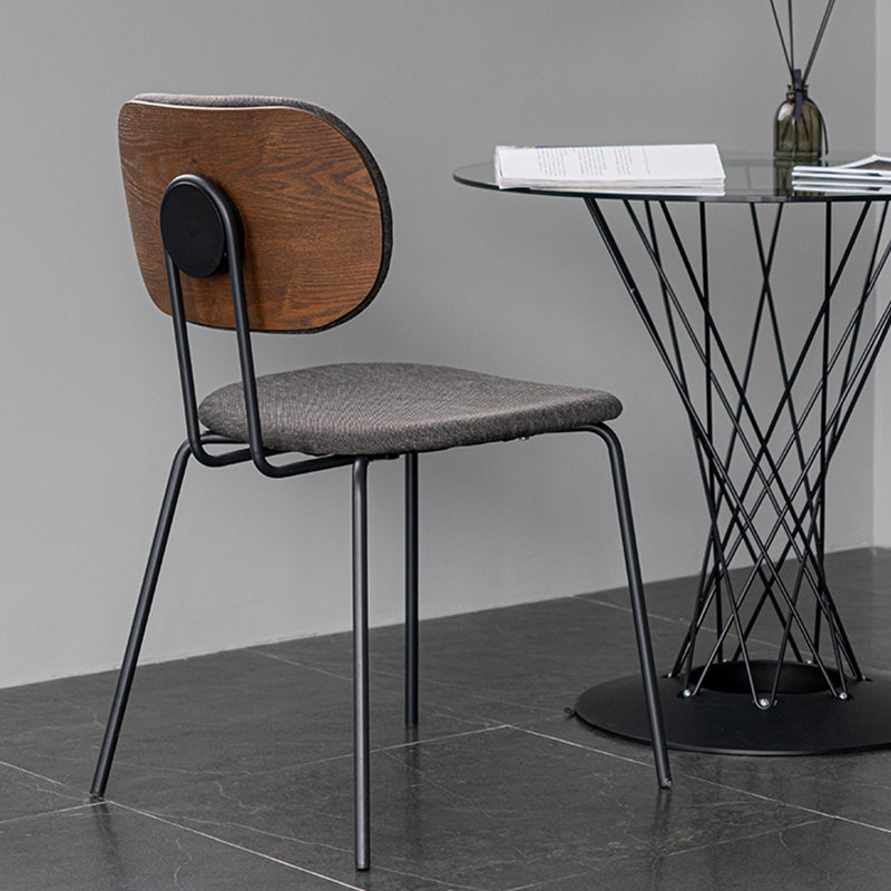 Industrial Open Back Dining Side Chair Fabric Dining Chairs for Home