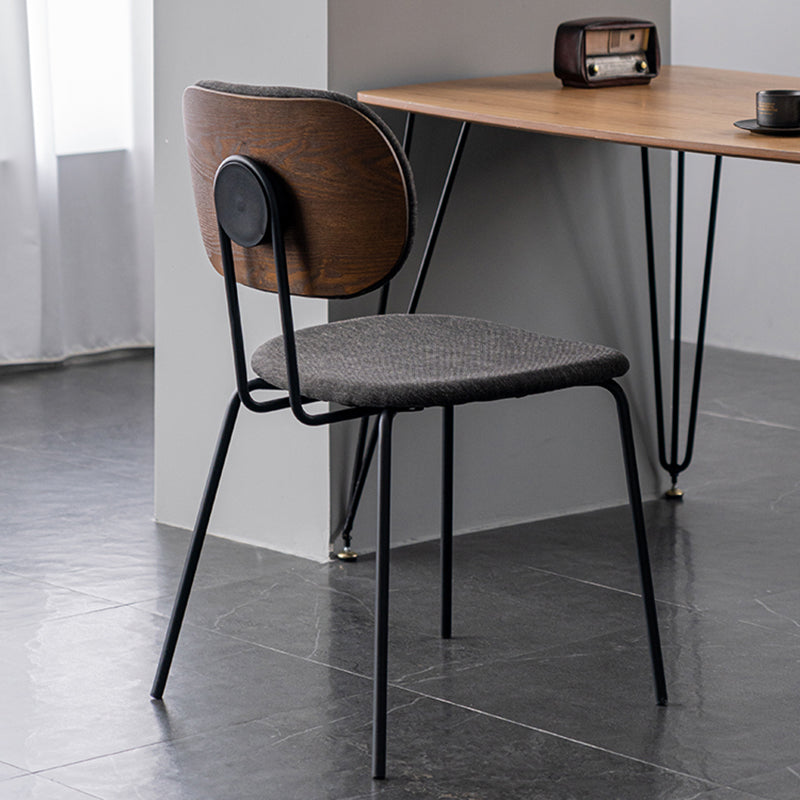 Industrial Open Back Dining Side Chair Fabric Dining Chairs for Home