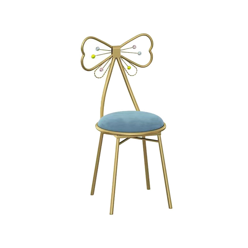 Glam Metal Dining Room Chairs Open Back Dining Side Chair for Restaurant Use