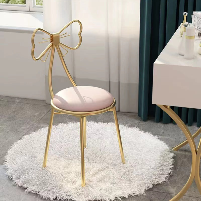 Glam Metal Dining Room Chairs Open Back Dining Side Chair for Restaurant Use