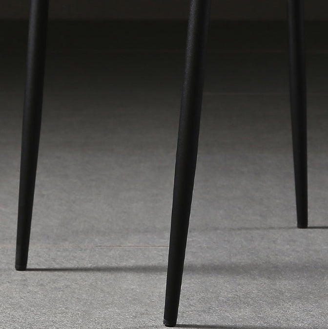 Industrial PU Leather Dining Chairs Solid Back Chair for Home Use