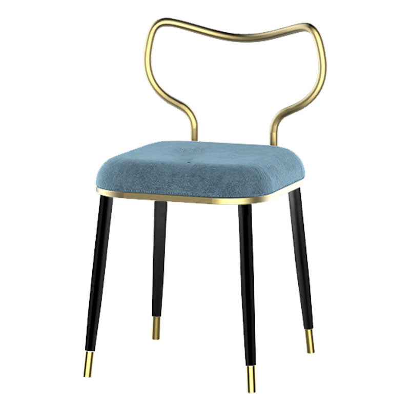 Glam Velvet Armless Dining Chairs Open Back Dining Side Chair for Home Use