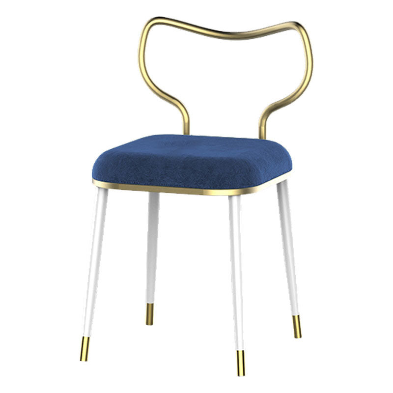 Glam Velvet Armless Dining Chairs Open Back Dining Side Chair for Home Use