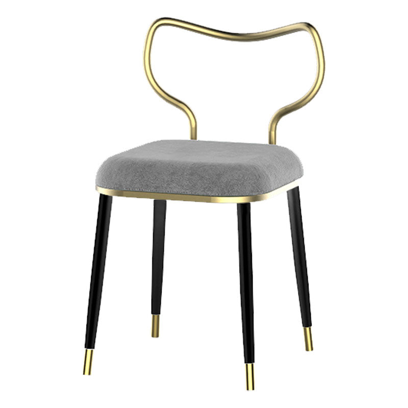 Glam Velvet Armless Dining Chairs Open Back Dining Side Chair for Home Use