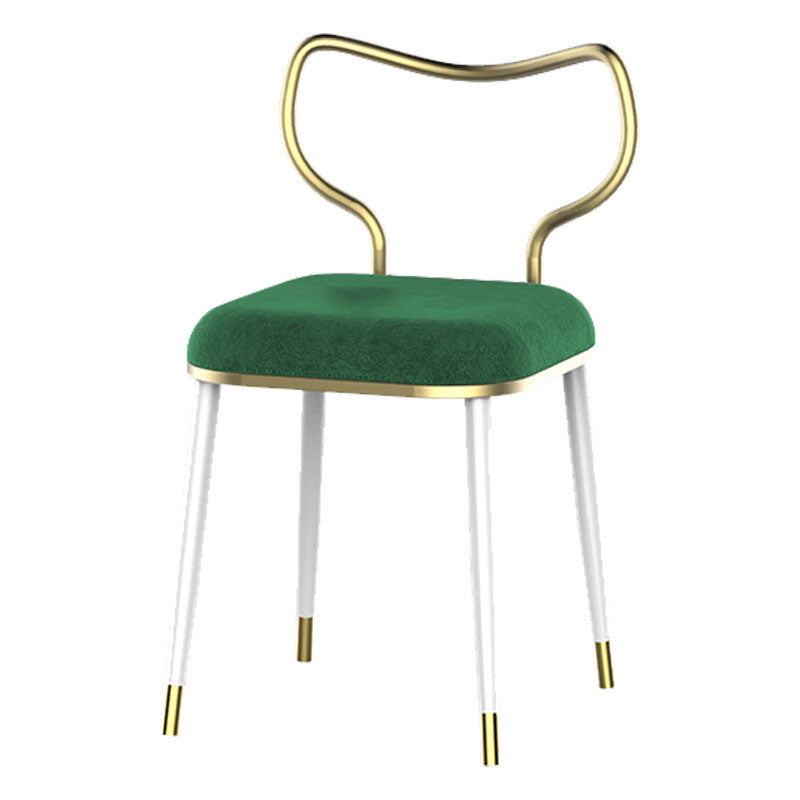 Glam Velvet Armless Dining Chairs Open Back Dining Side Chair for Home Use