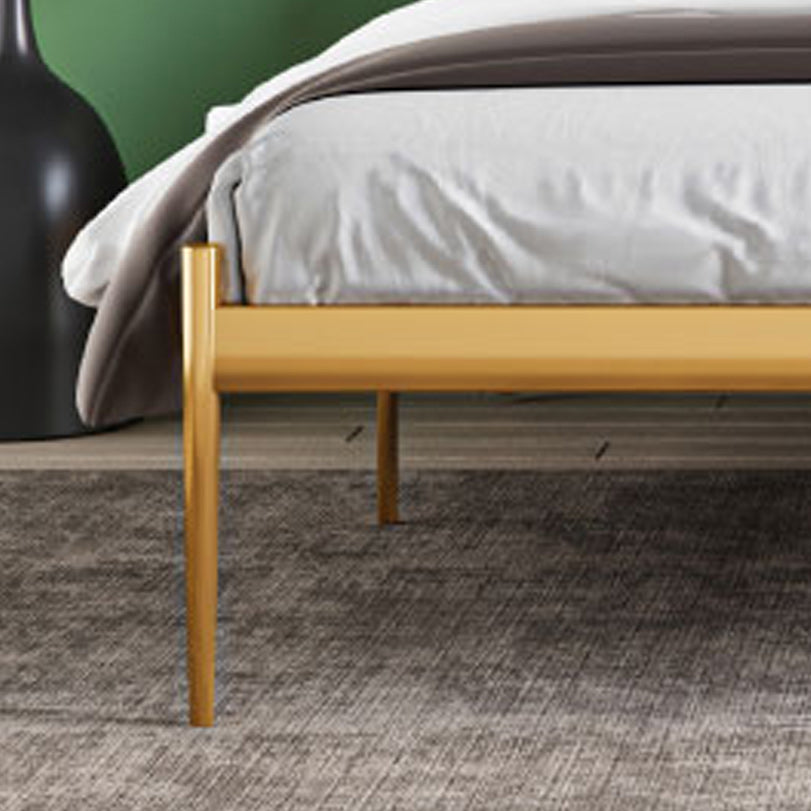 Metal Slat Bed Low Profile Luxurious Bed Frame with Headboard