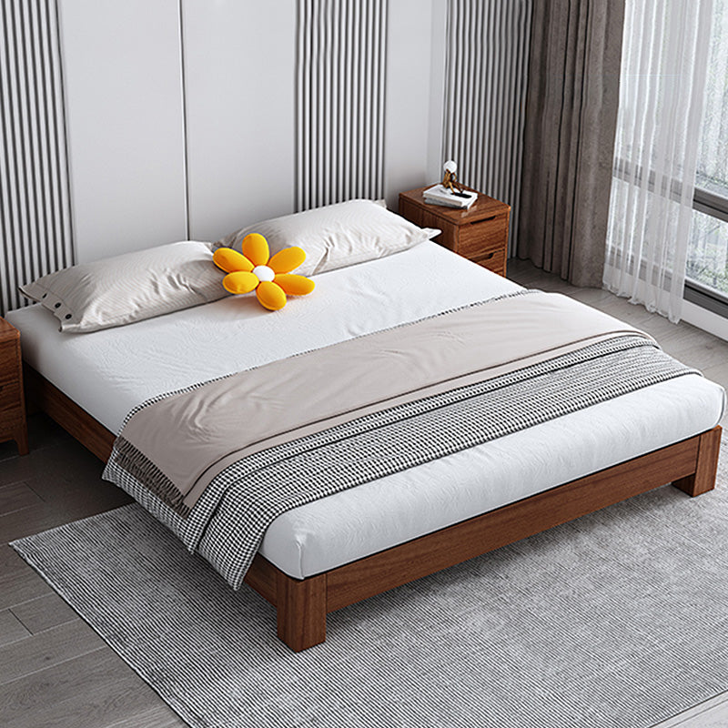 Scandinavian Solid Wood Bed without Headboard and  Footboard Bed
