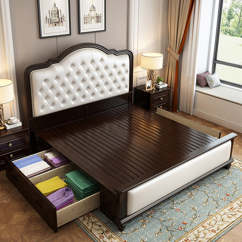 Traditional Standard Bed with Tufted and Camelback Panel Headboard