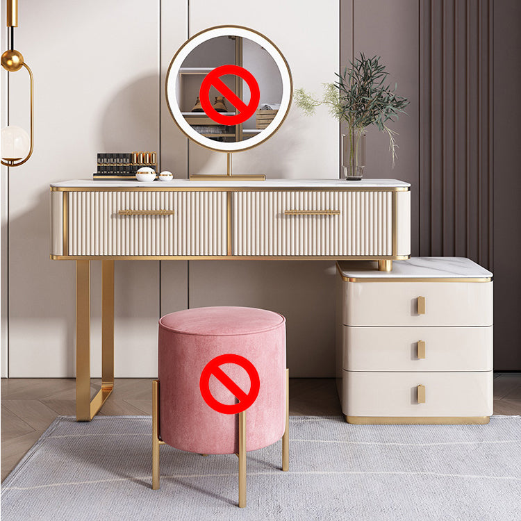 5-Drawers Dressing Table Luxurious Metal Make-up Vanity Table