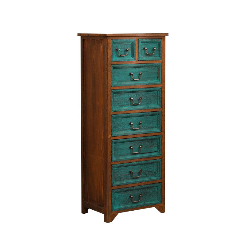 14" W Vintage Solid Wood Lingerie Chest Vertical Storage Chest with Drawers