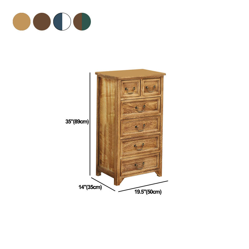 14" W Vintage Solid Wood Lingerie Chest Vertical Storage Chest with Drawers